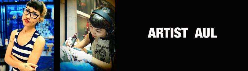 Artist Aul in the studio